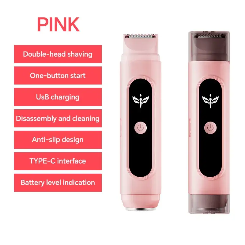 Pink Double-Head Electric Shaving Device for Women - Image 4