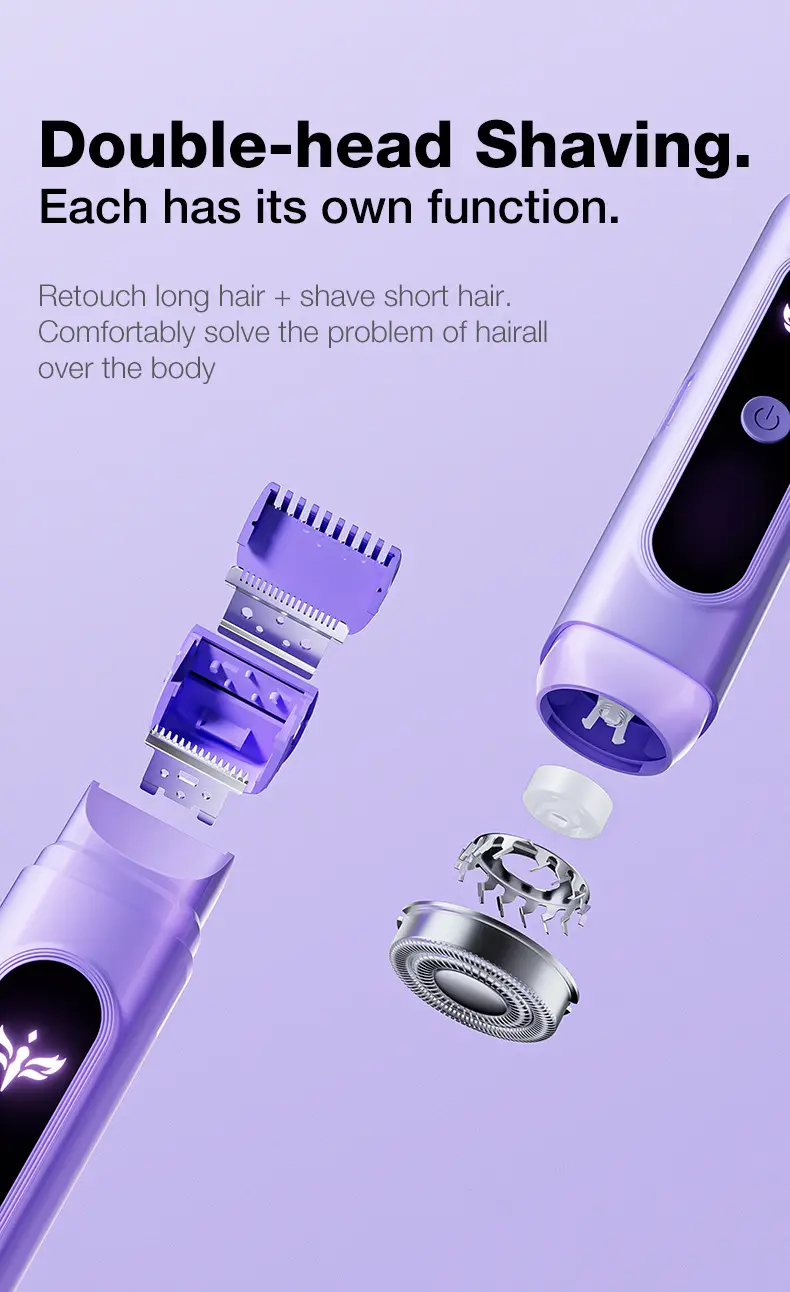 Pink Double-Head Electric Shaving Device for Women — feature 2