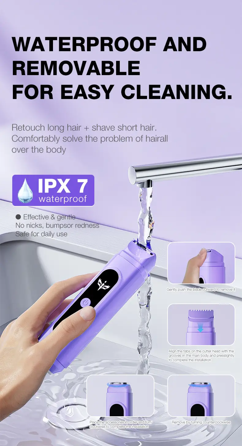 Pink Double-Head Electric Shaving Device for Women — feature 3