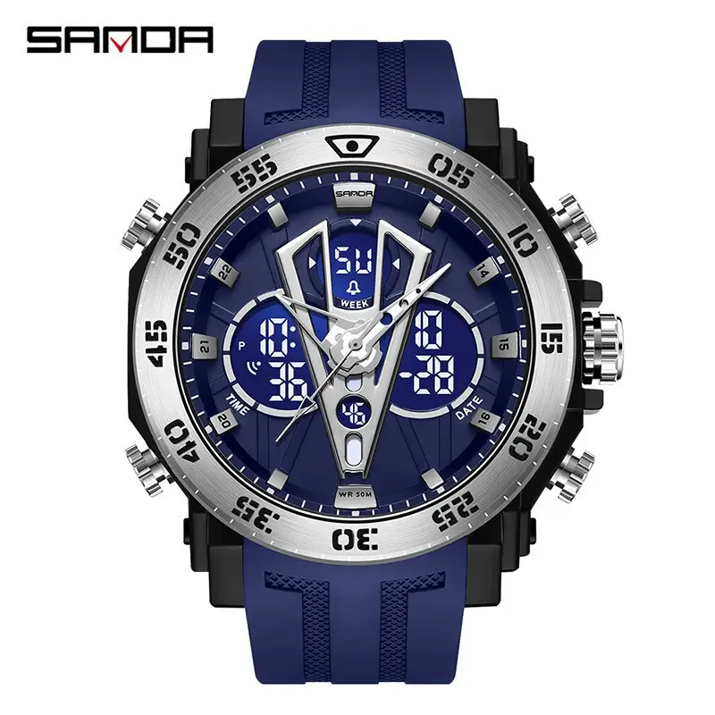 Sanda Multifunctional Electronic Watch Black Red Sport Waterproof - Image 14