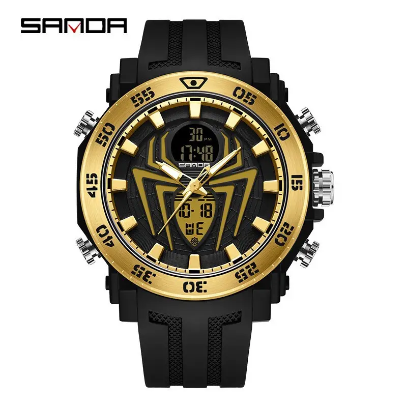 Sanda Multifunctional Electronic Watch Black Red Sport Waterproof - Image 18