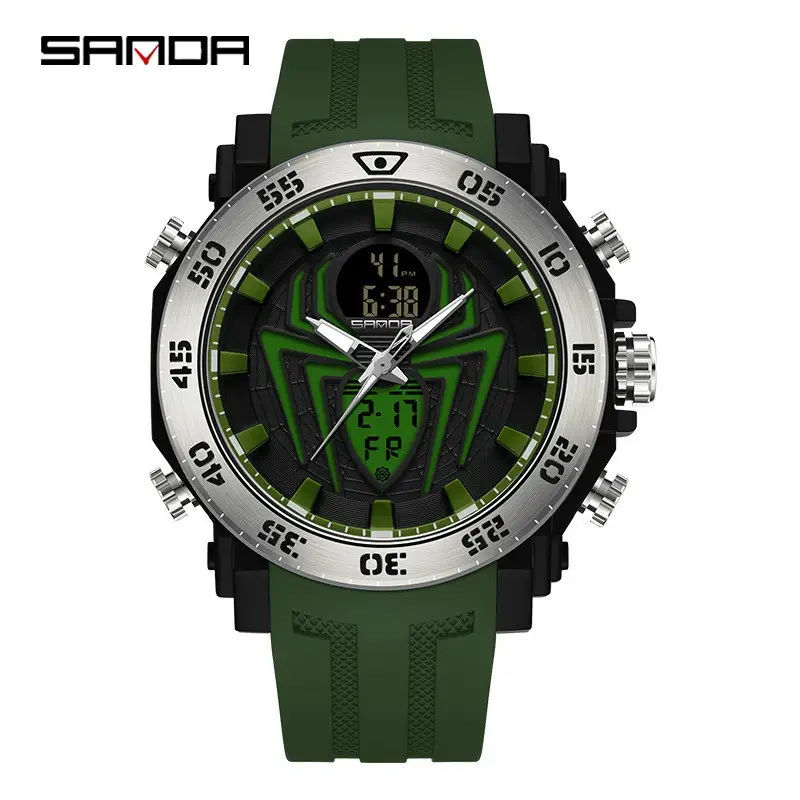 Sanda Multifunctional Electronic Watch Black Red Sport Waterproof - Image 20