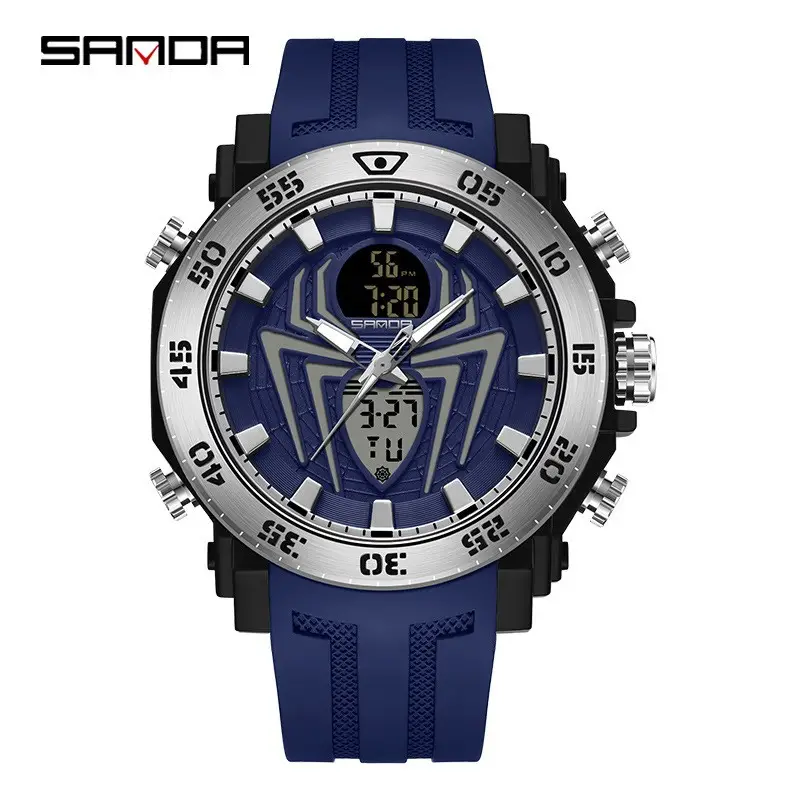 Sanda Multifunctional Electronic Watch Black Red Sport Waterproof - Image 21