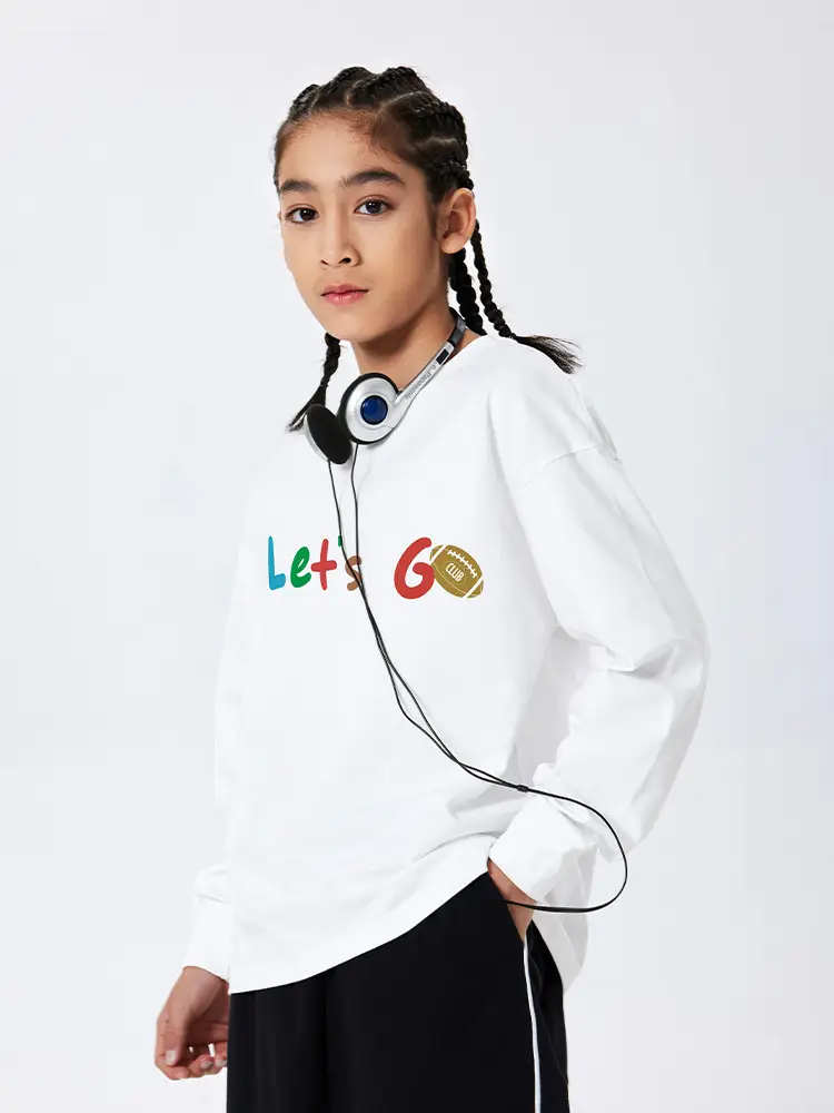 Kids Let's Go Sweatshirt Navy Blue Long Sleeve - Image 5