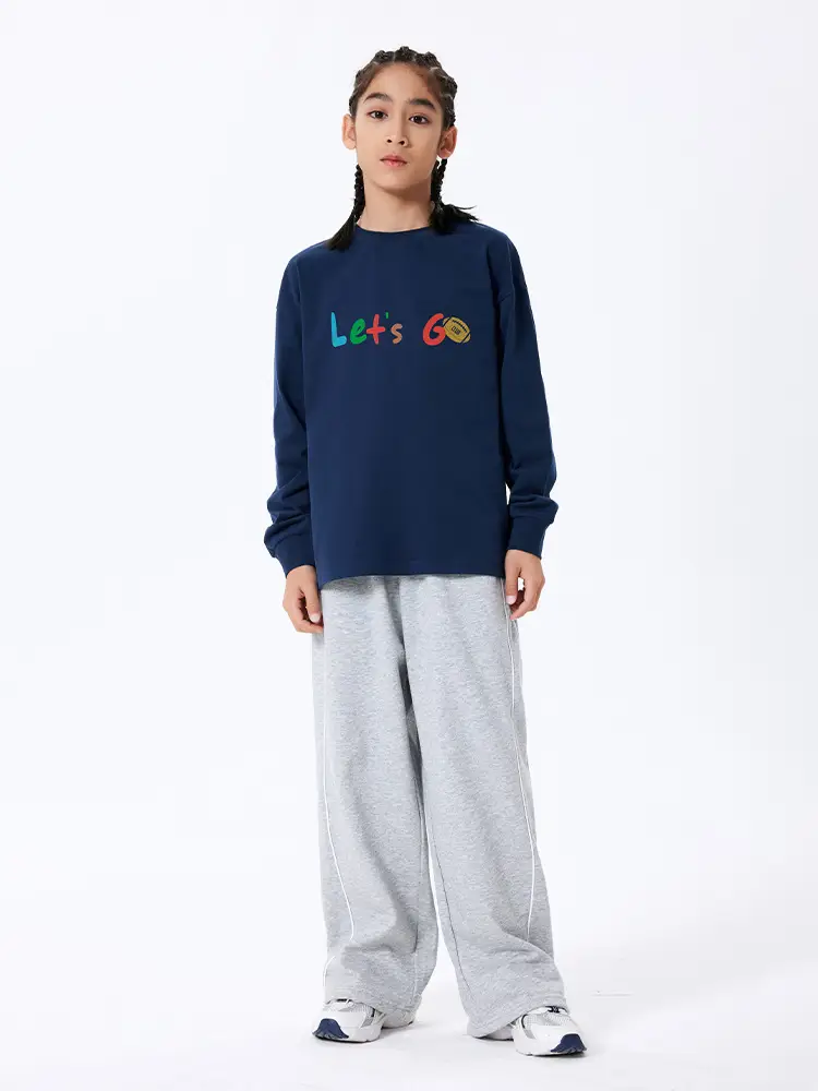 Kids Let's Go Sweatshirt Navy Blue Long Sleeve - Image 8