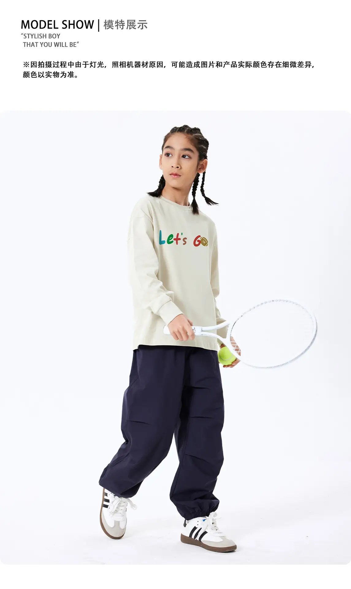 Kids Let's Go Sweatshirt Navy Blue Long Sleeve — feature 11