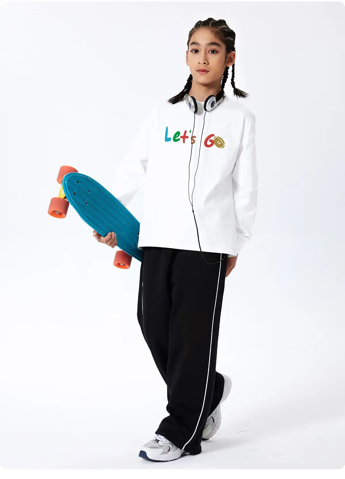 Kids Let's Go Sweatshirt Navy Blue Long Sleeve — feature 16