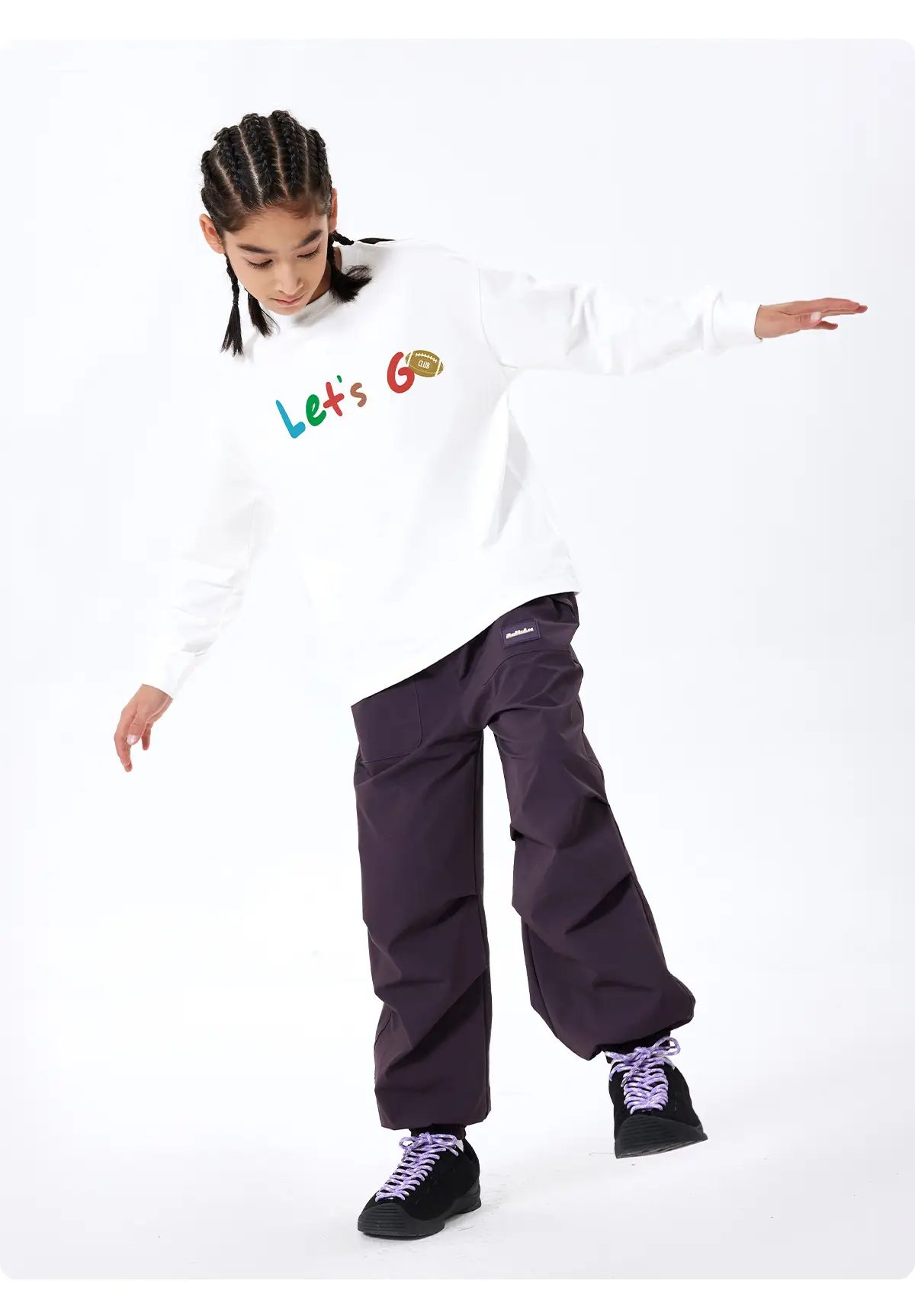 Kids Let's Go Sweatshirt Navy Blue Long Sleeve — feature 17