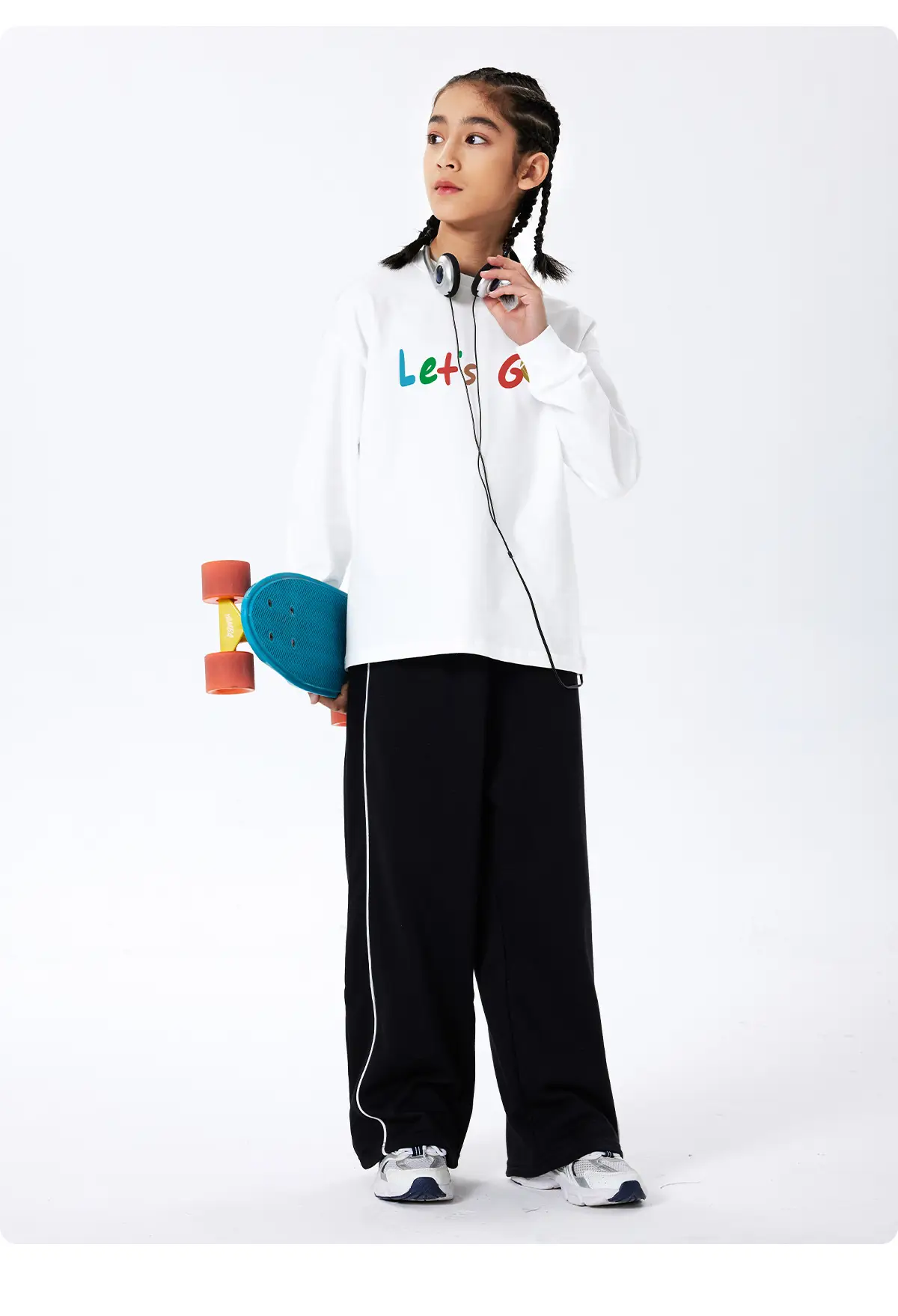 Kids Let's Go Sweatshirt Navy Blue Long Sleeve — feature 18