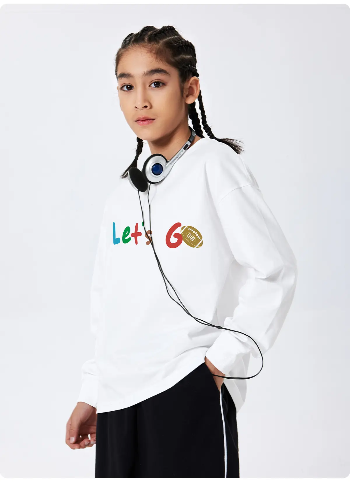 Kids Let's Go Sweatshirt Navy Blue Long Sleeve — feature 20