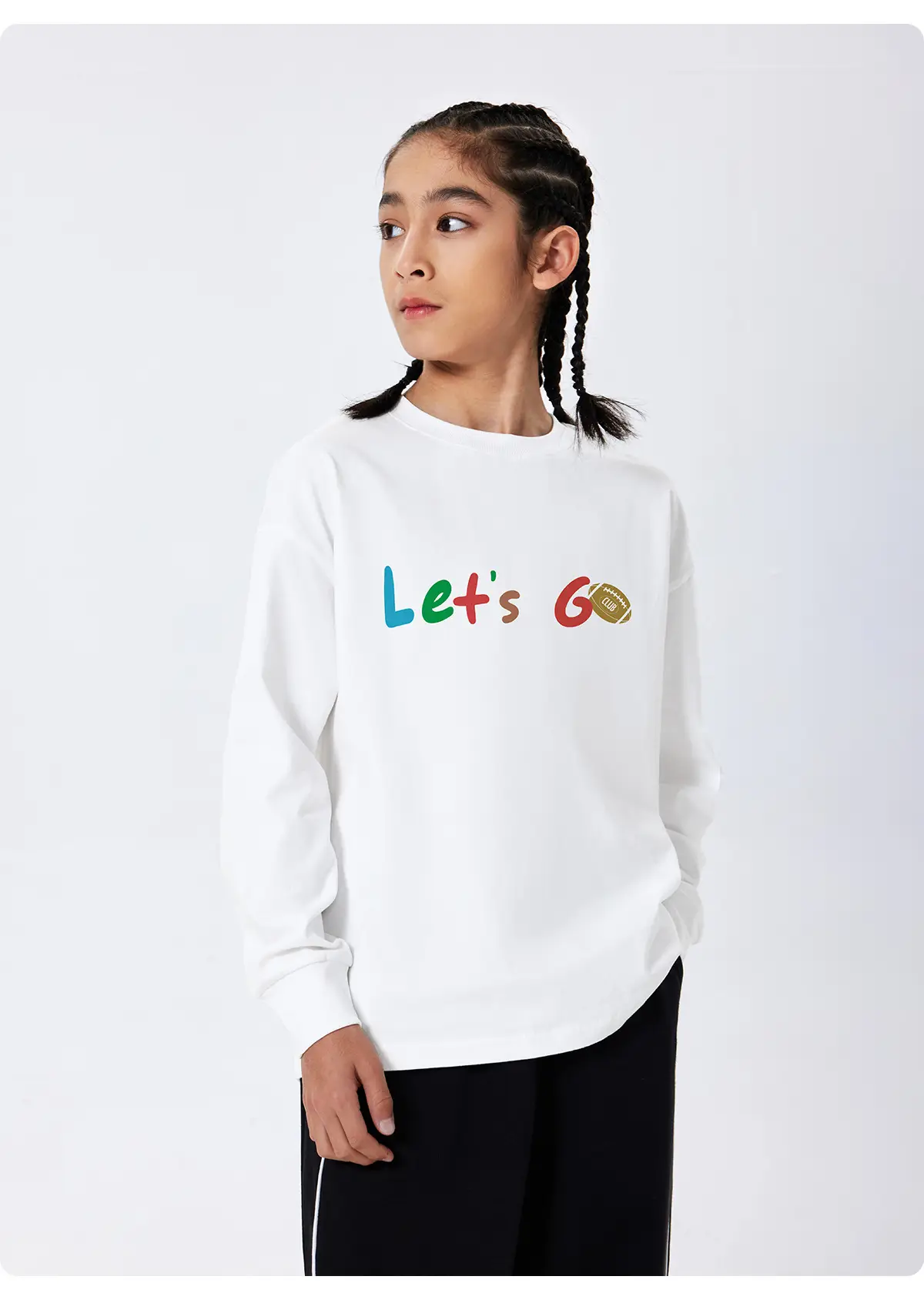 Kids Let's Go Sweatshirt Navy Blue Long Sleeve — feature 21