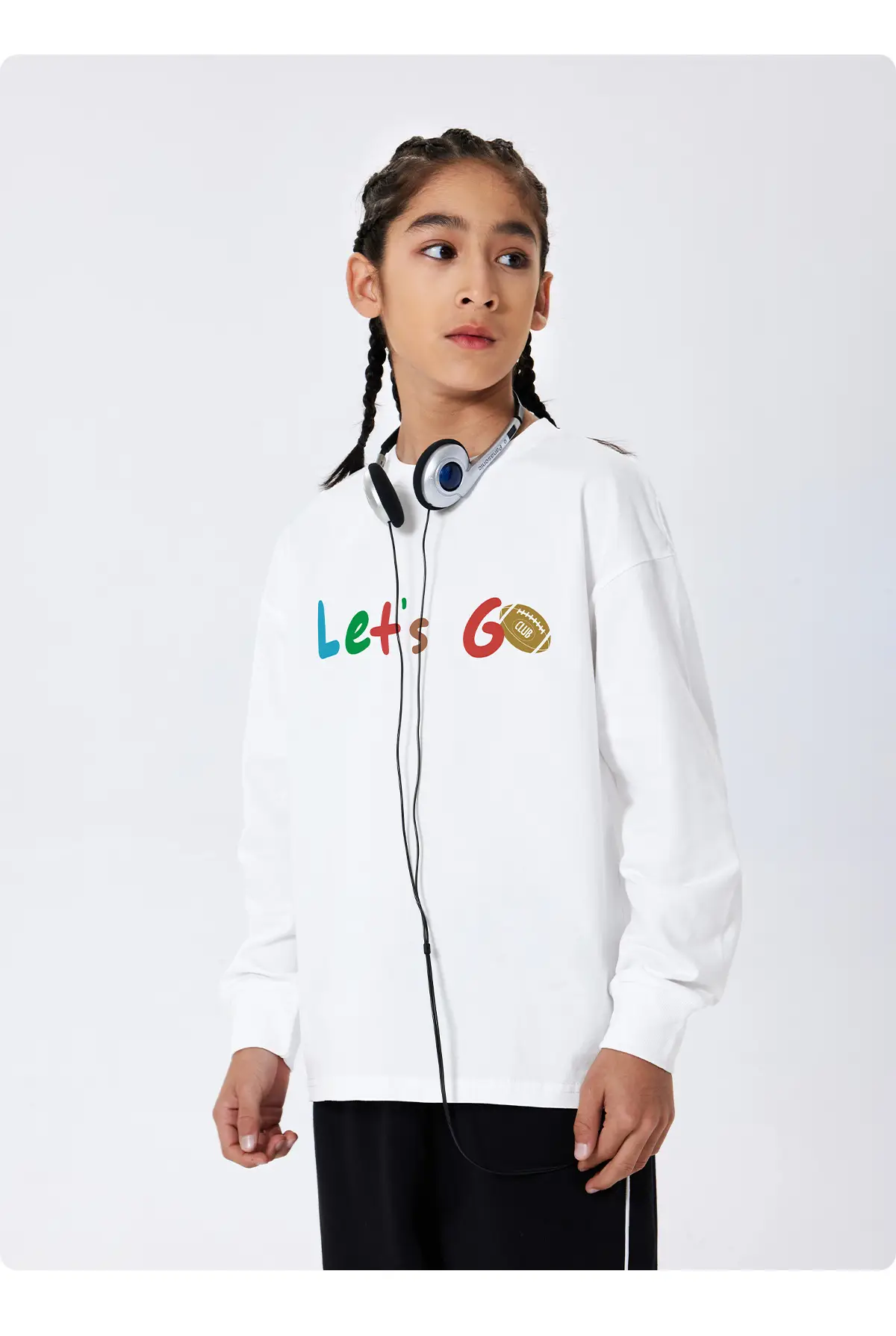 Kids Let's Go Sweatshirt Navy Blue Long Sleeve — feature 22