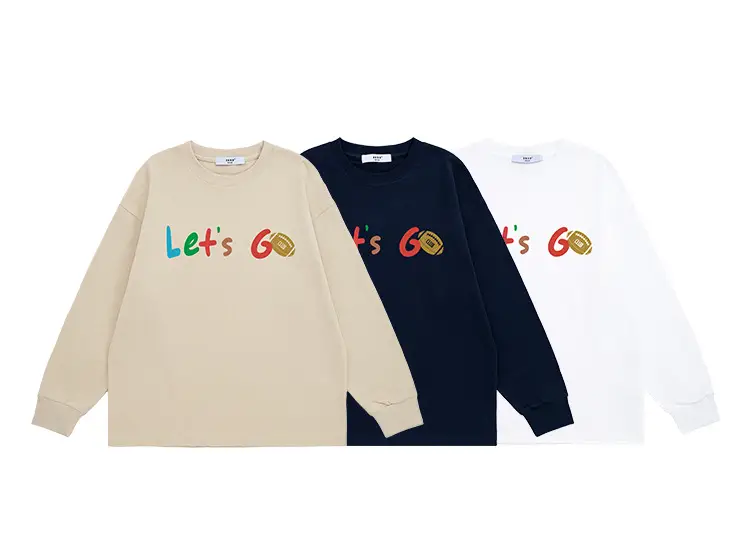 Kids Let's Go Sweatshirt Navy Blue Long Sleeve — feature 4