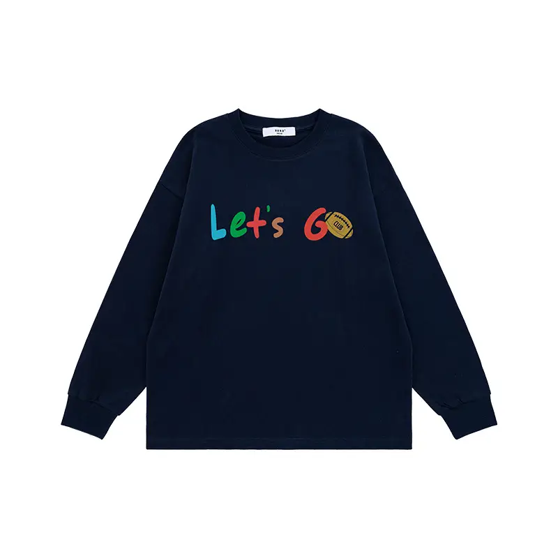 Kids Let's Go Sweatshirt Navy Blue Long Sleeve - Image 3