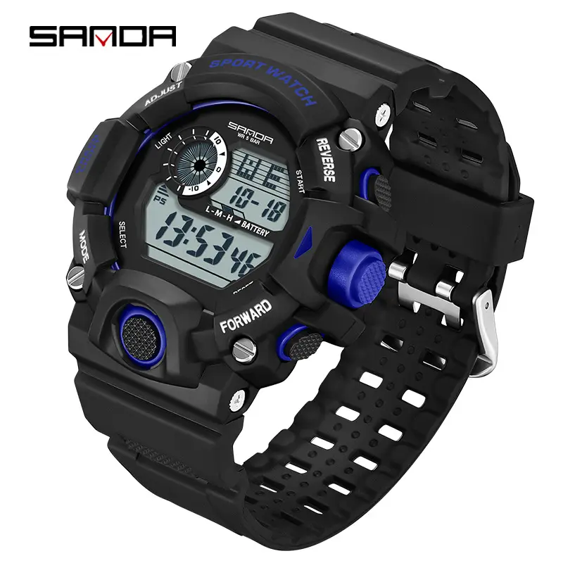 Sanda Youth Sports Chronograph Watch Black Blue Waterproof - Image 11