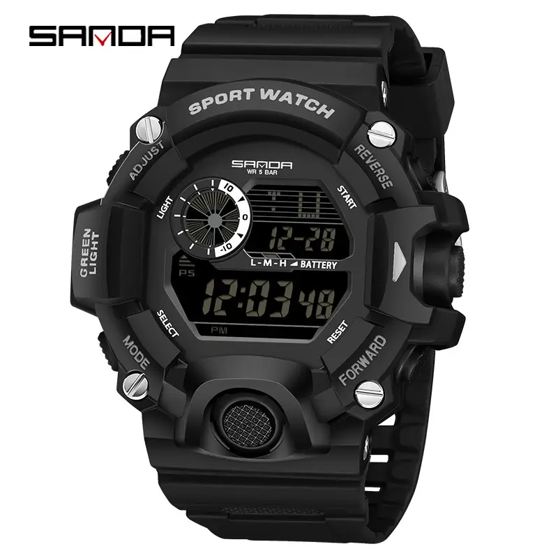 Sanda Youth Sports Chronograph Watch Black Blue Waterproof - Image 3