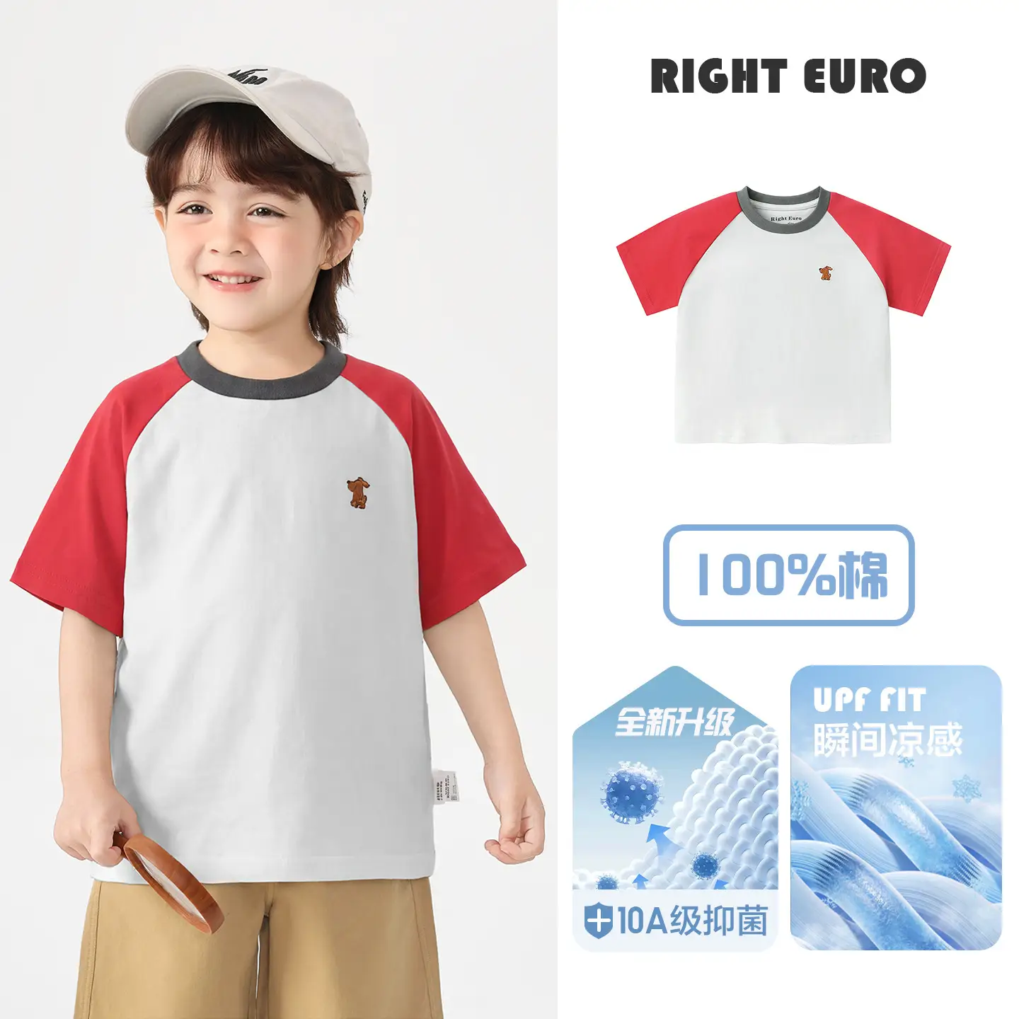 Right Euro Boys T-Shirt Red Cotton Summer Wear - Image 7
