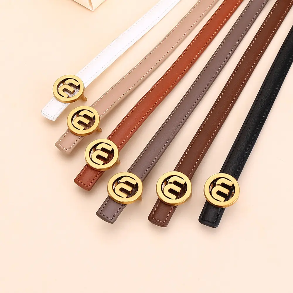 Women's M-Shaped Buckle Belt Leather Dress Belt - Image 10