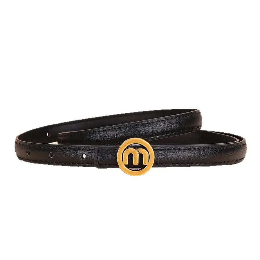 Women's M-Shaped Buckle Belt Leather Dress Belt - Image 11