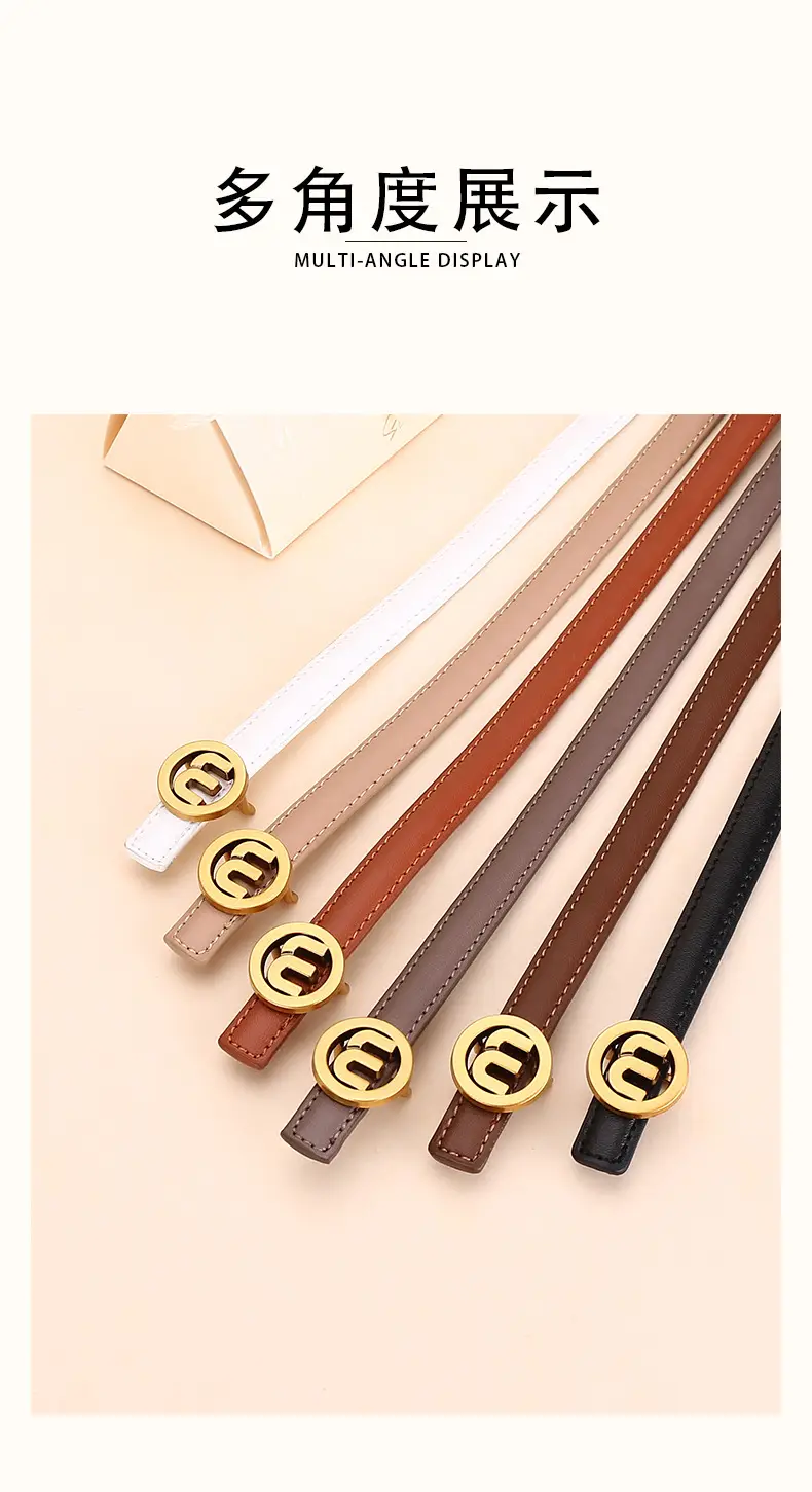 Women's M-Shaped Buckle Belt Leather Dress Belt — feature 12
