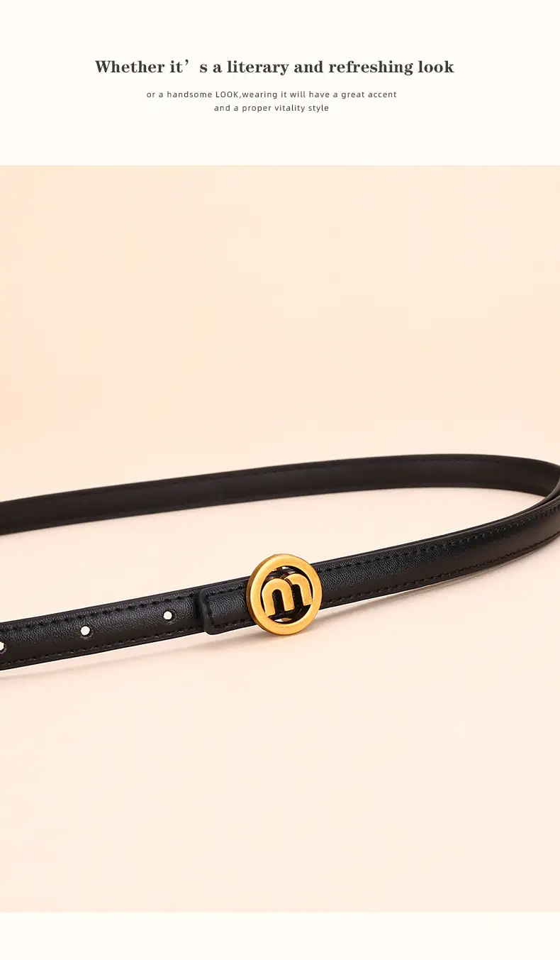 Women's M-Shaped Buckle Belt Leather Dress Belt — feature 15