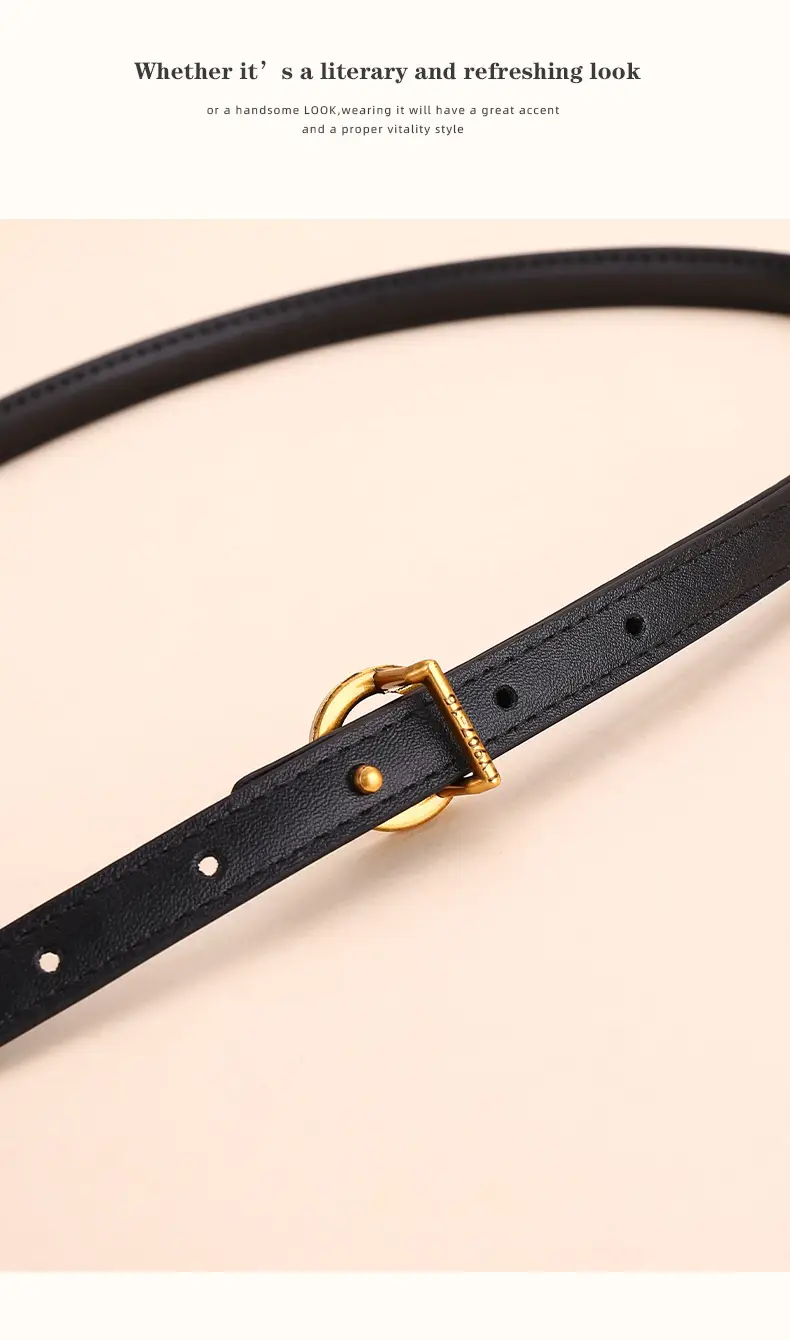 Women's M-Shaped Buckle Belt Leather Dress Belt — feature 16