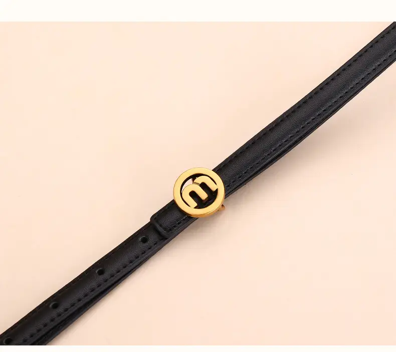 Women's M-Shaped Buckle Belt Leather Dress Belt — feature 18