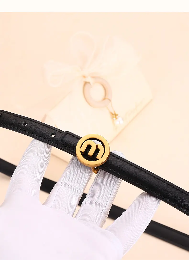 Women's M-Shaped Buckle Belt Leather Dress Belt — feature 20