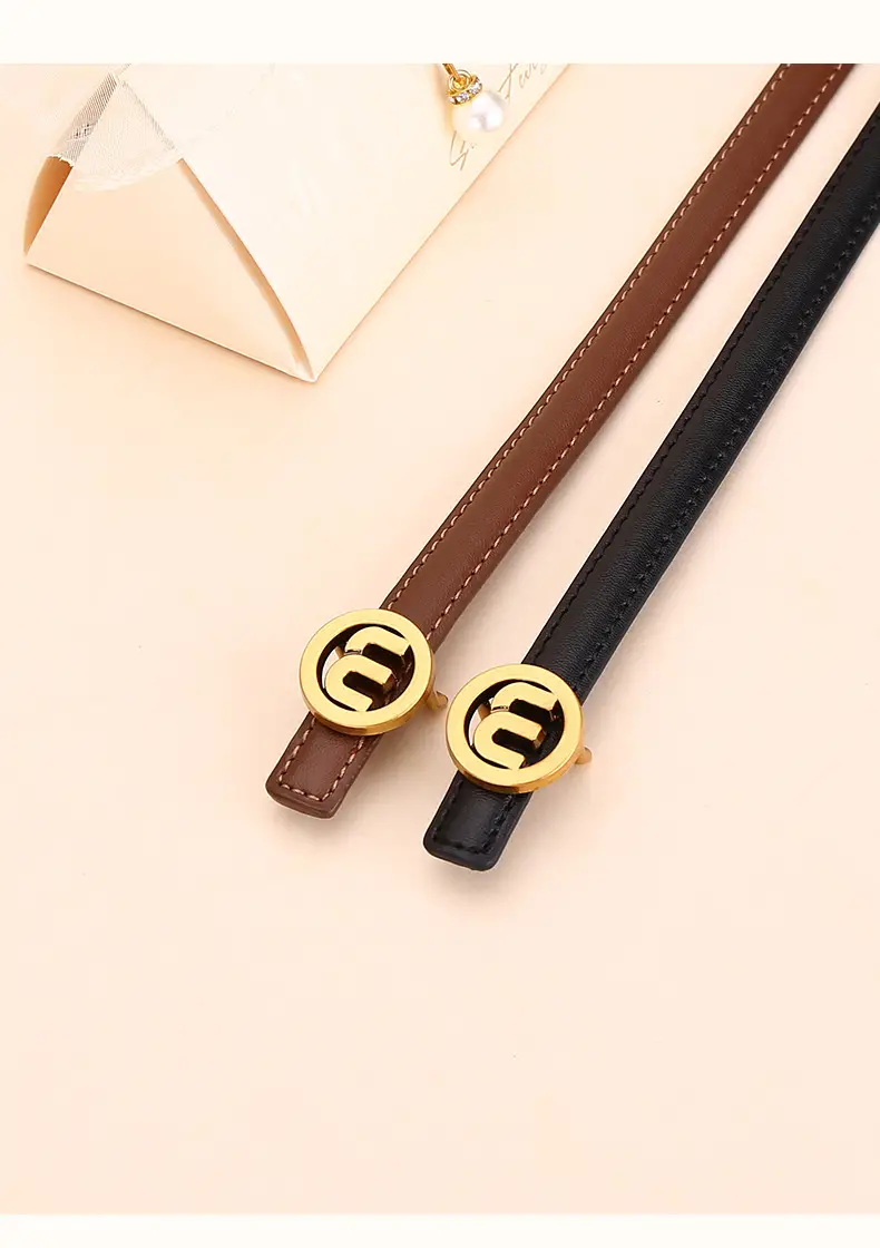 Women's M-Shaped Buckle Belt Leather Dress Belt — feature 21