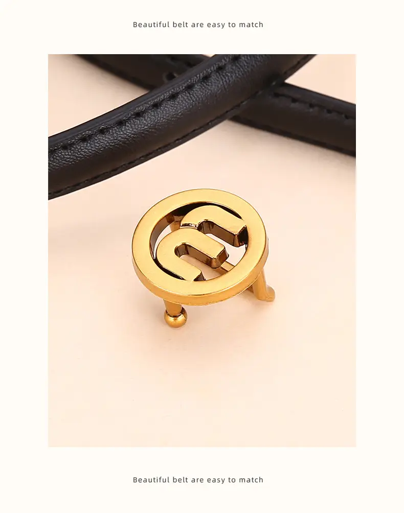 Women's M-Shaped Buckle Belt Leather Dress Belt — feature 22