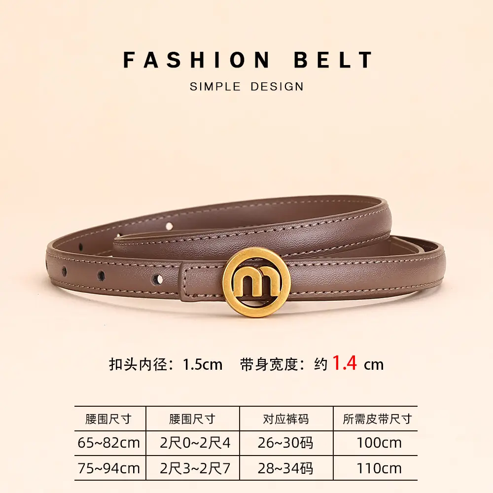 Women's M-Shaped Buckle Belt Leather Dress Belt - Image 3