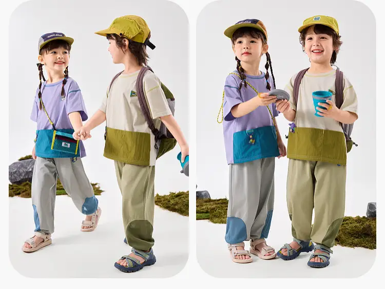 Dudu Jia Boys Cotton T-Shirt Cream Olive Green Summer Wear — feature 20