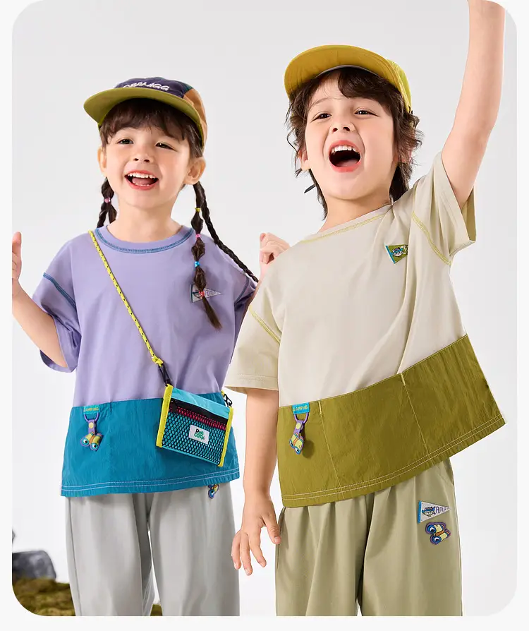 Dudu Jia Boys Cotton T-Shirt Cream Olive Green Summer Wear — feature 22