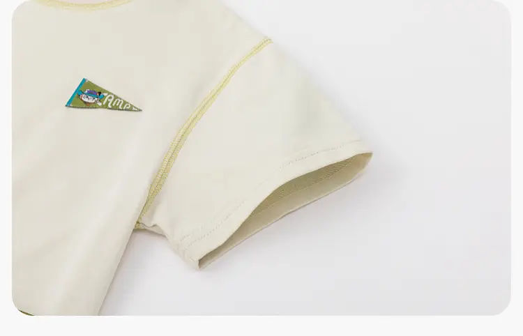 Dudu Jia Boys Cotton T-Shirt Cream Olive Green Summer Wear — feature 24