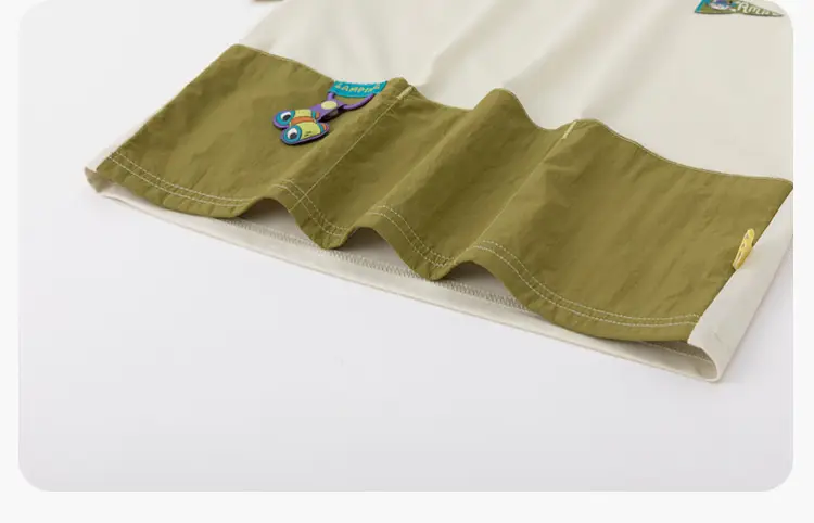 Dudu Jia Boys Cotton T-Shirt Cream Olive Green Summer Wear — feature 27