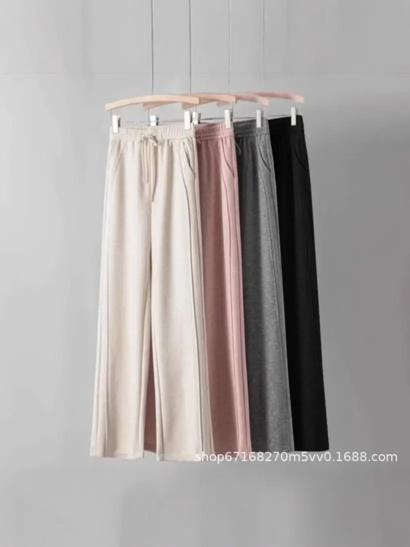 Maroon Drawstring Loose Waist Slimming Pants - Image 7