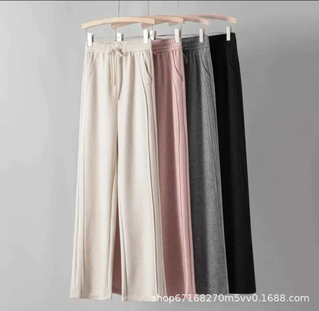 Maroon Drawstring Loose Waist Slimming Pants — feature 1