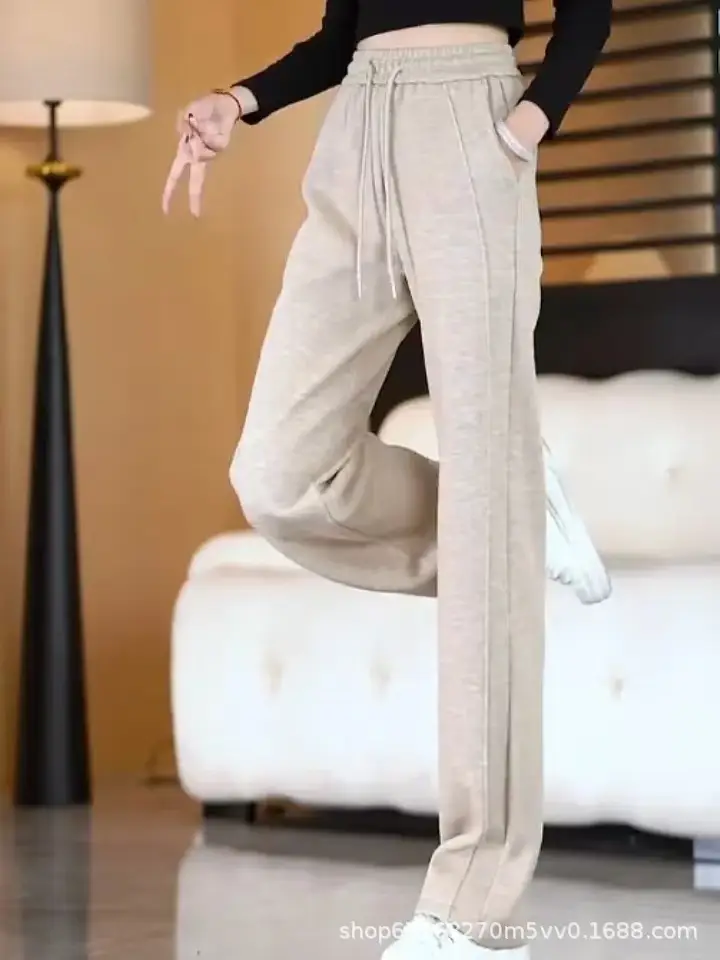 Maroon Drawstring Loose Waist Slimming Pants — feature 10