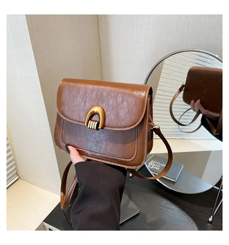 Women's Oil Wax Leather Shoulder Bag 2025 Spring Festival — feature 21