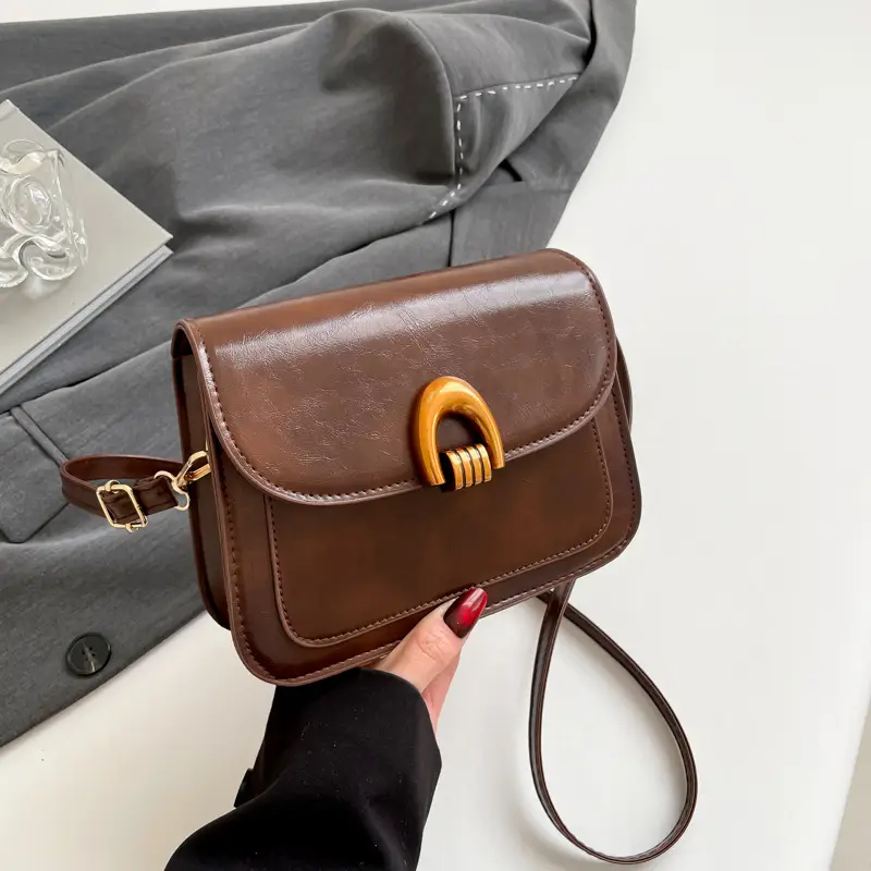 Women's Oil Wax Leather Shoulder Bag 2025 Spring Festival - Image 5