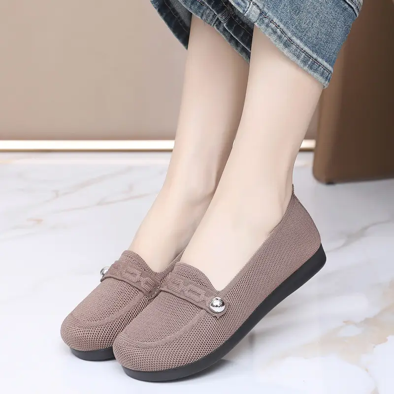 Old Beijing cloth shoes women's single-layer shoes fly woven surface comfortable breathable leap month mother shoes soft soled non-slip middle-aged and elderly milk shoes - Image 4