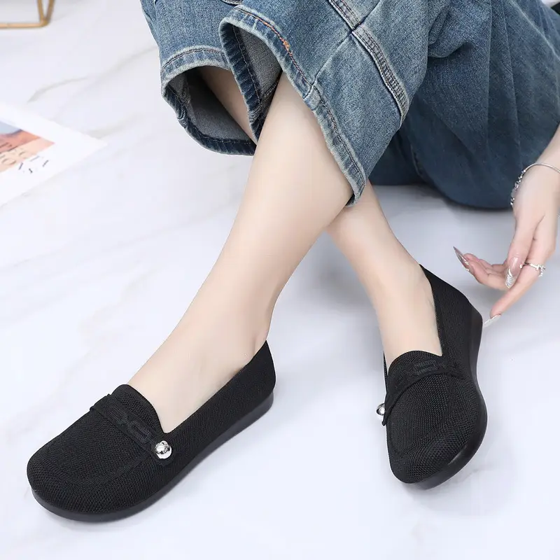 Old Beijing cloth shoes women's single-layer shoes fly woven surface comfortable breathable leap month mother shoes soft soled non-slip middle-aged and elderly milk shoes - Image 6