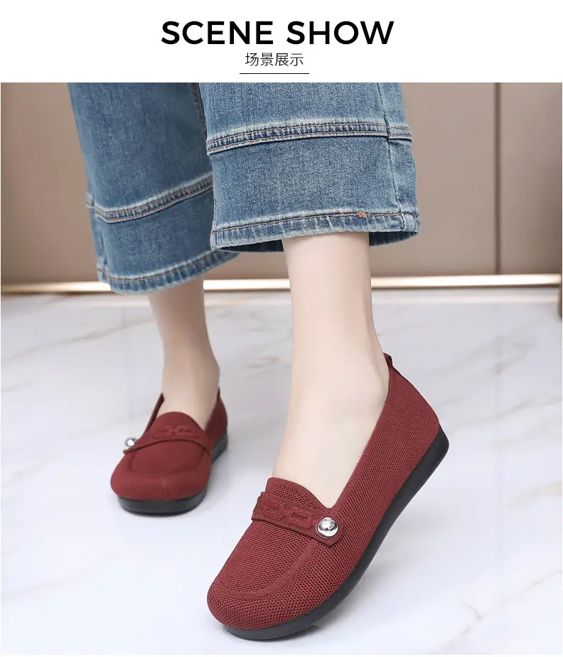 Old Beijing cloth shoes women's single-layer shoes fly woven surface comfortable breathable leap month mother shoes soft soled non-slip middle-aged and elderly milk shoes — feature 13