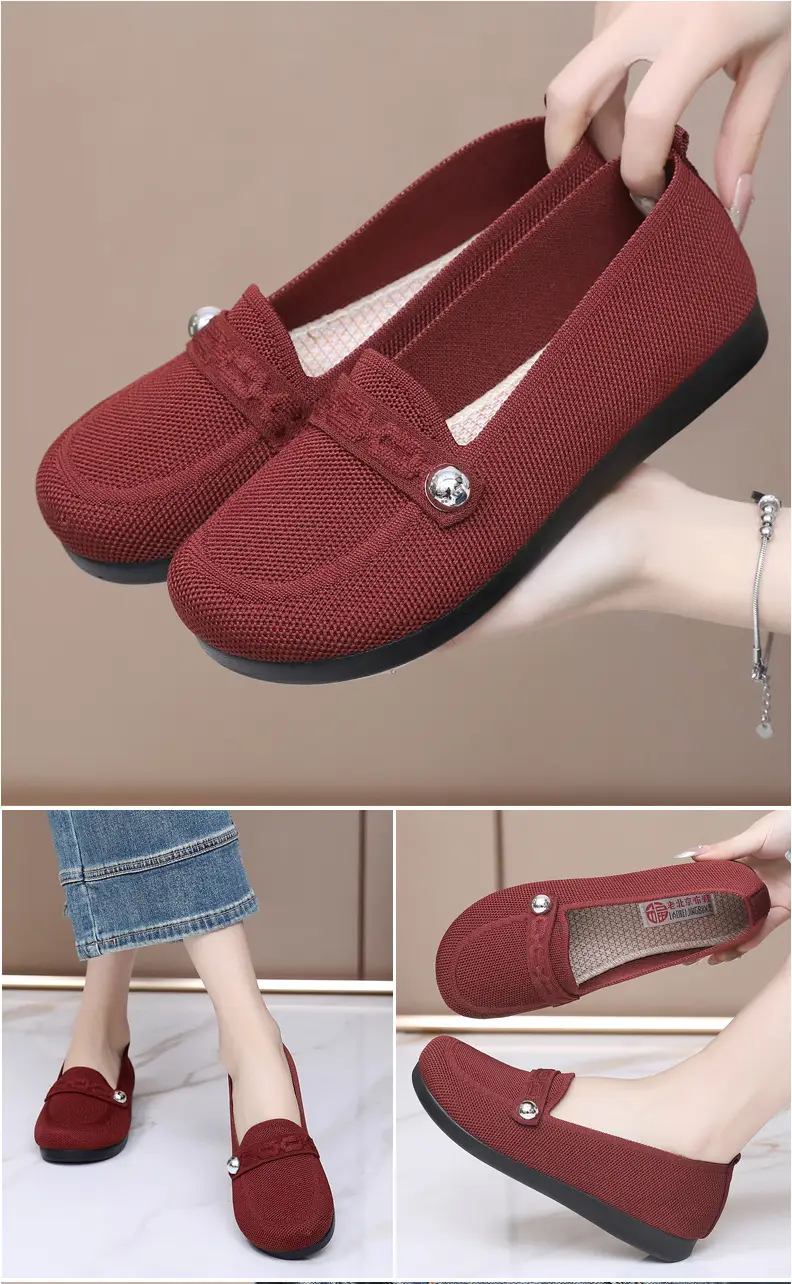 Old Beijing cloth shoes women's single-layer shoes fly woven surface comfortable breathable leap month mother shoes soft soled non-slip middle-aged and elderly milk shoes — feature 14