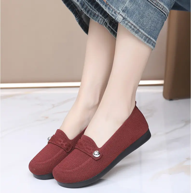 Old Beijing cloth shoes women's single-layer shoes fly woven surface comfortable breathable leap month mother shoes soft soled non-slip middle-aged and elderly milk shoes — feature 15