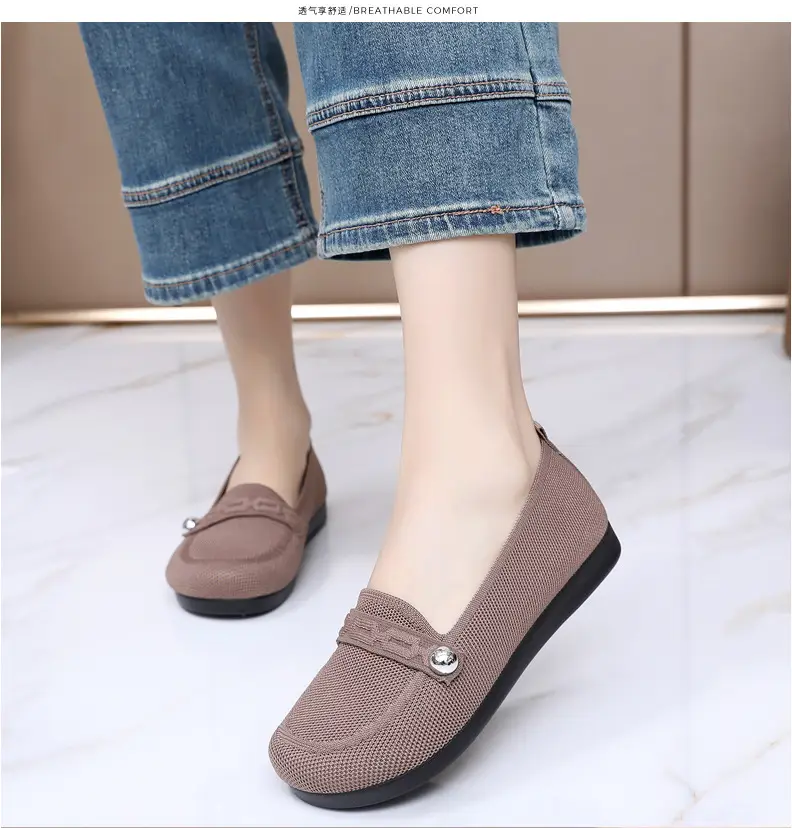 Old Beijing cloth shoes women's single-layer shoes fly woven surface comfortable breathable leap month mother shoes soft soled non-slip middle-aged and elderly milk shoes — feature 16