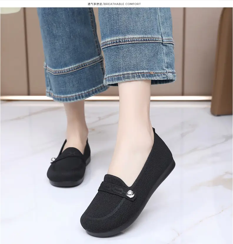Old Beijing cloth shoes women's single-layer shoes fly woven surface comfortable breathable leap month mother shoes soft soled non-slip middle-aged and elderly milk shoes — feature 20