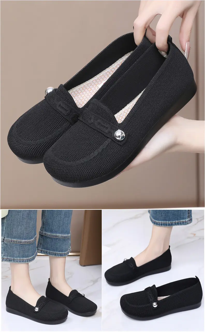 Old Beijing cloth shoes women's single-layer shoes fly woven surface comfortable breathable leap month mother shoes soft soled non-slip middle-aged and elderly milk shoes — feature 21