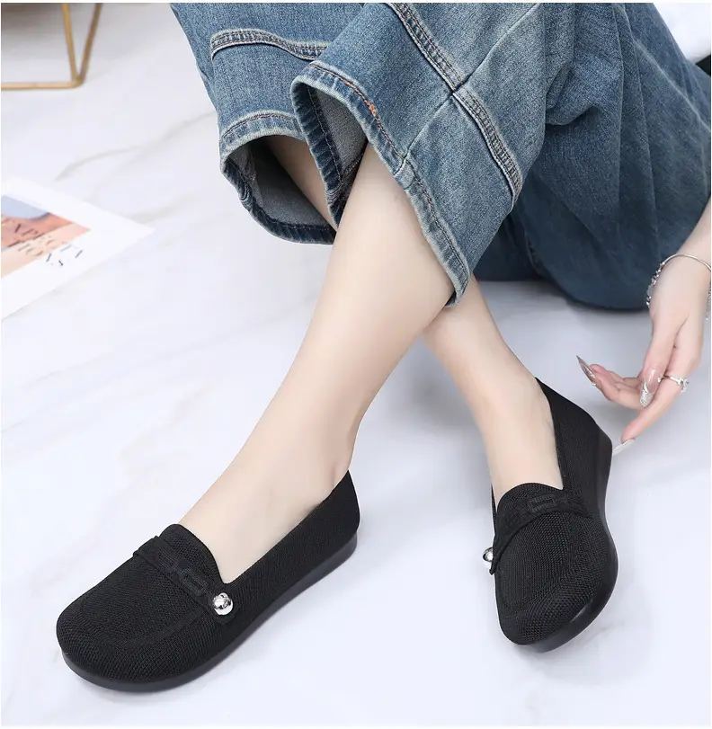 Old Beijing cloth shoes women's single-layer shoes fly woven surface comfortable breathable leap month mother shoes soft soled non-slip middle-aged and elderly milk shoes — feature 22