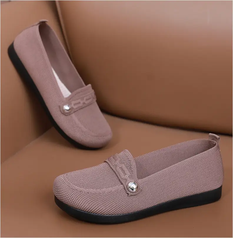 Old Beijing cloth shoes women's single-layer shoes fly woven surface comfortable breathable leap month mother shoes soft soled non-slip middle-aged and elderly milk shoes — feature 26